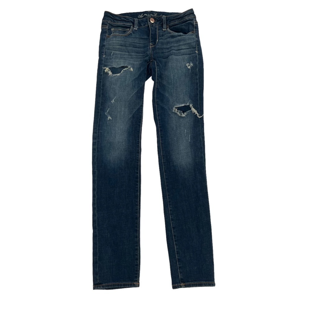 Bullhead Denim Co Mid Rise Skinniest Distressed Denim Jeans Size 26 Women’s